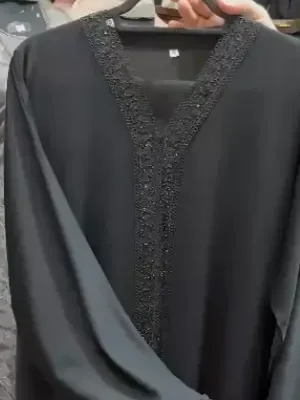 Mini Laser Cut Flower Abaya