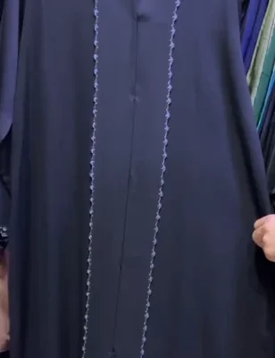 Minimal Beaded Embroidery Abaya