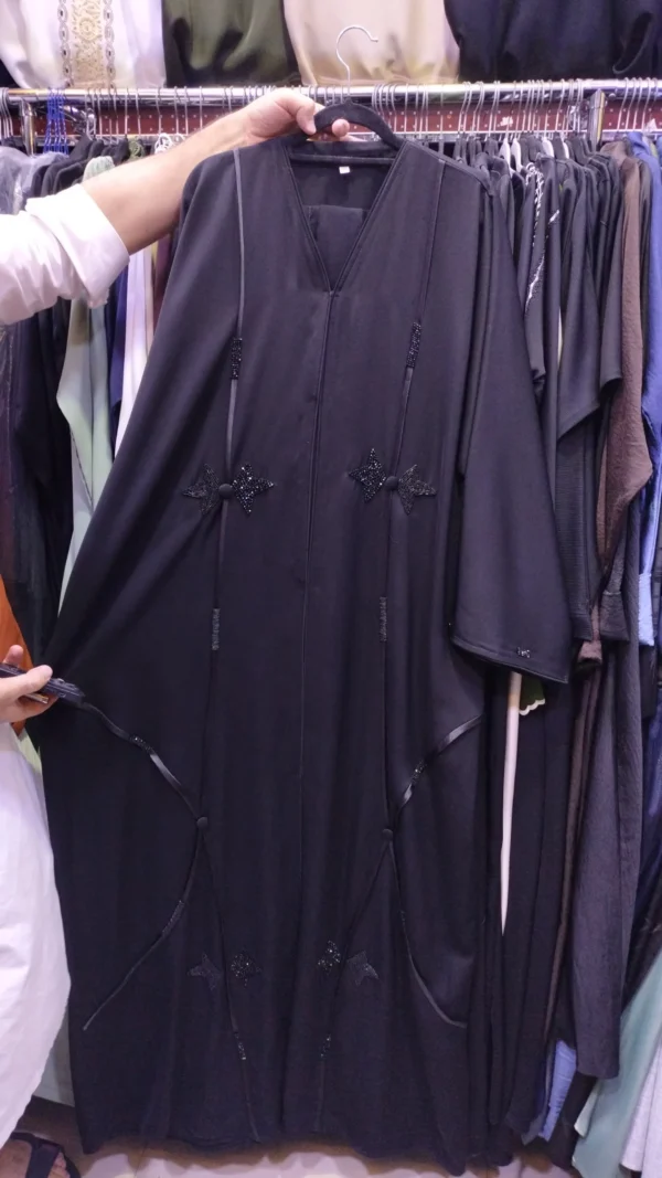 Piping Button Diamond Abaya