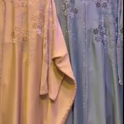 Velvet Mini Flower Farasha Abaya