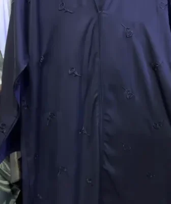 Black Embroidered Flowers Abaya