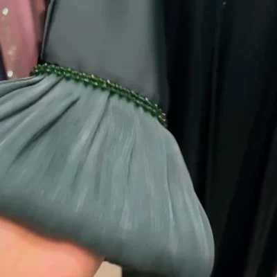 Beaded Organza Shrug Abaya