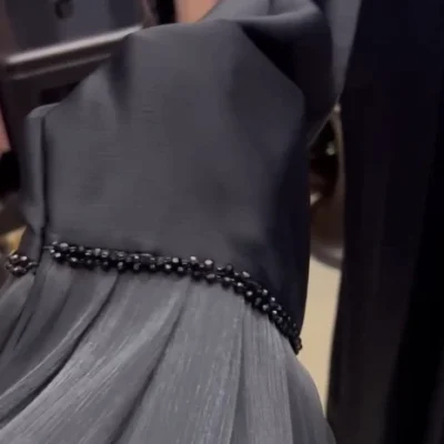 Beaded Organza Shrug Abaya