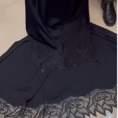 Bottom Laser Cut Diamond Work Abaya
