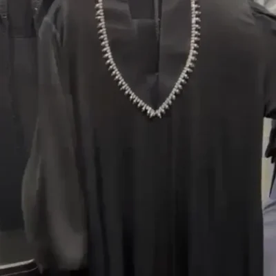 Cross Beaded Hand Designer Abaya