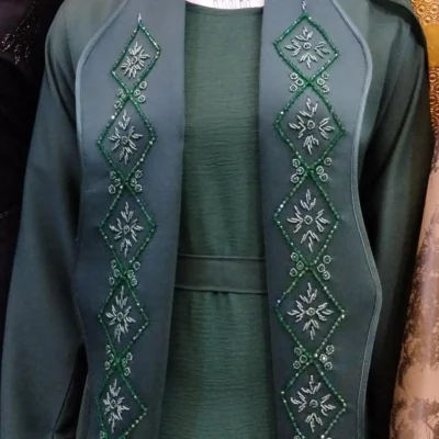 Cross Designer Beaded Coat Shrug Abaya