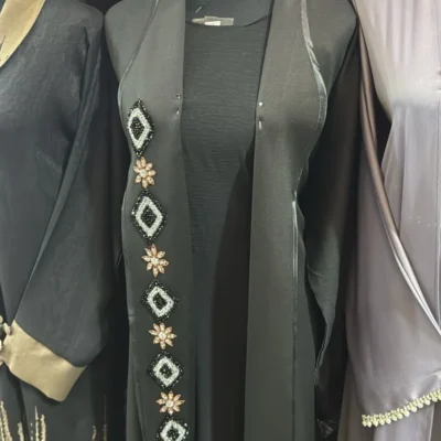 Cross Flower Handwork Coat Abaya