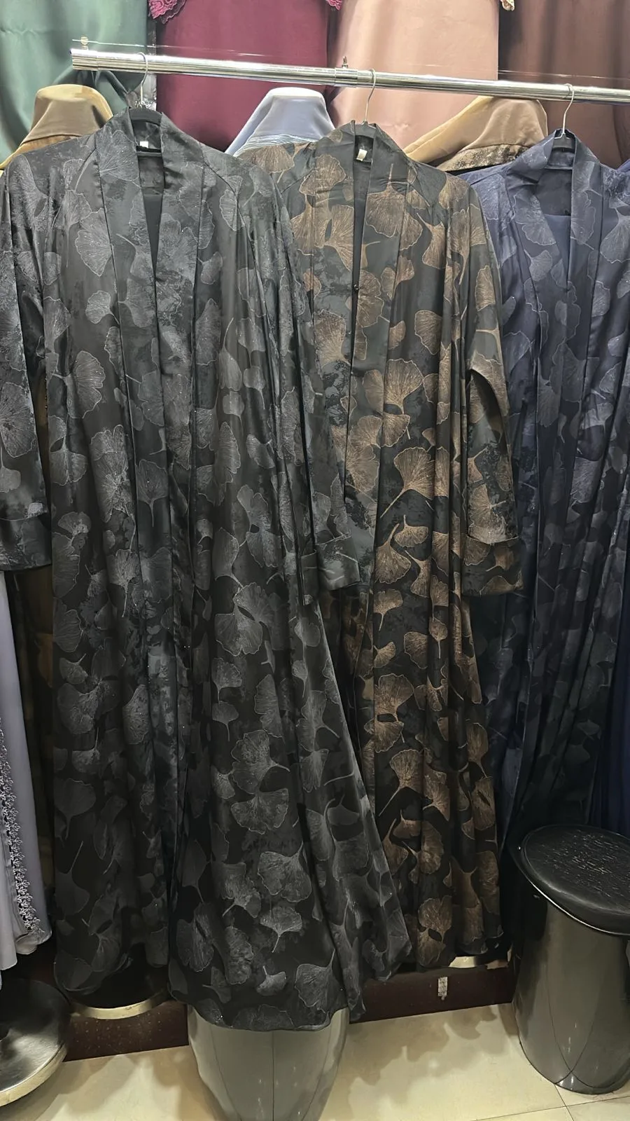 Dark Printed Abaya - Image 2