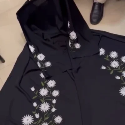 Detailed Flower Embroidery Abaya