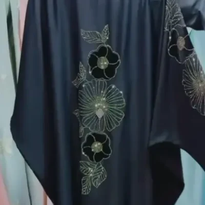 Diamond Velvet Flower Patch Abaya