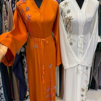 Double Beaded Semi Work Abaya
