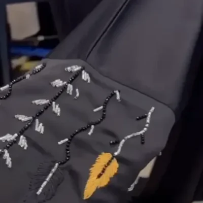 Double Shaded Beaded Hand Embroidery Abaya