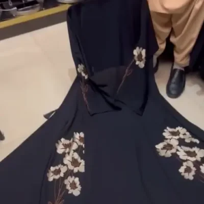 Flower Bunches Embroidery Abaya