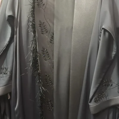 Fur Diamond Coat Abaya