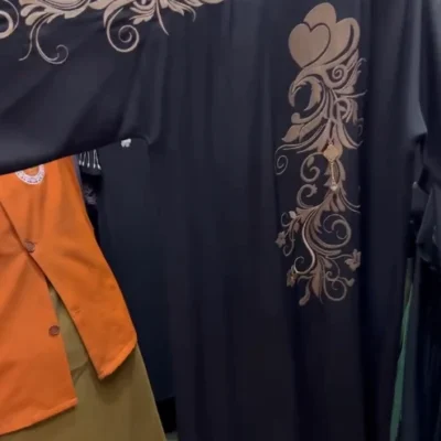 Heavy Golden Embroidery Full Work  Abaya