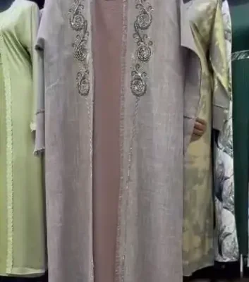 Linen Front Handwork Shrug Abaya