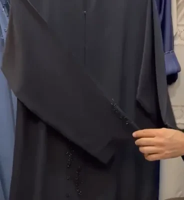 Minimal Beaded Work Abaya