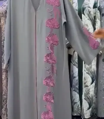 Once Sided Flower Designer Abaya
