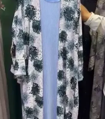 Pleated Designer Printed Shrug Abaya