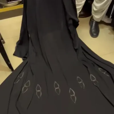 Satin Strip Designer Abaya