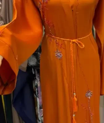 Double Beaded Semi Work Abaya