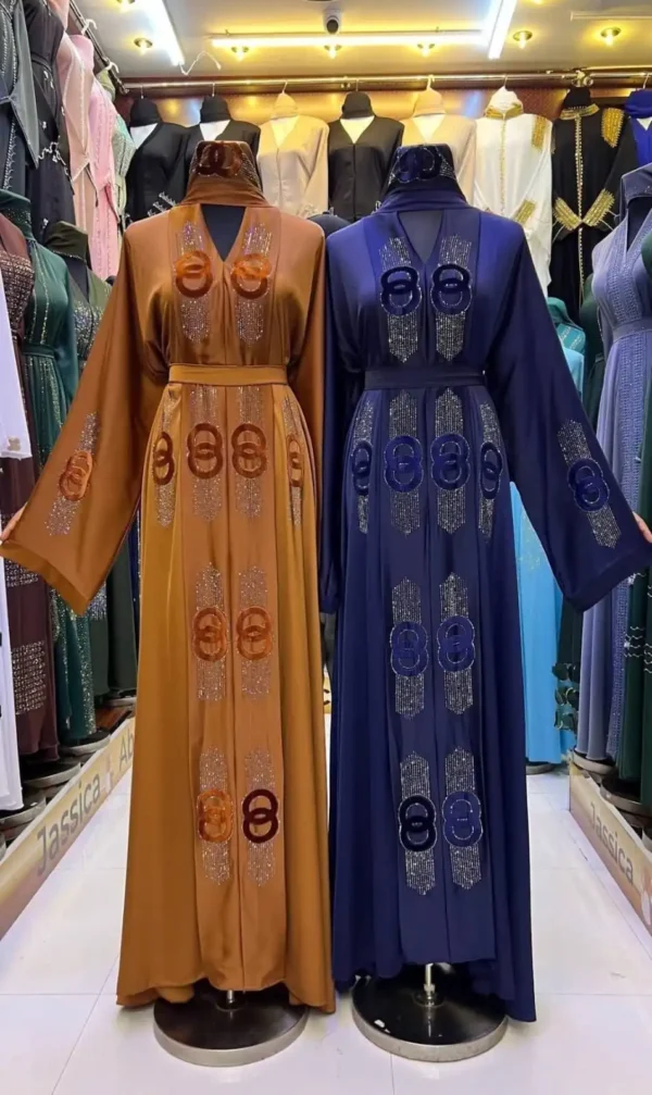 Shaded Diamond Ring Abaya - Image 4