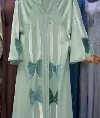 Velvet Butterfly Patch Abaya