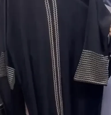 Zigzag Embroidery Abaya