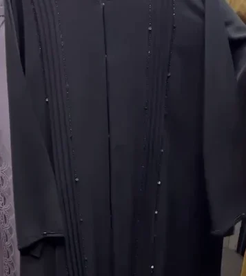 Beaded Sequins Pleated Abaya