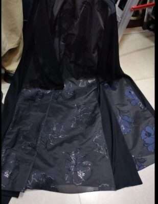 Black Printed Flower Abaya