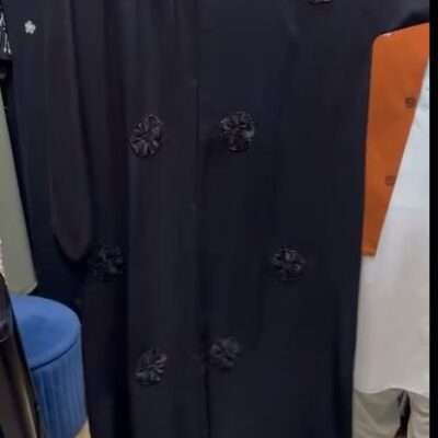 Organza Flower Beaded Abaya