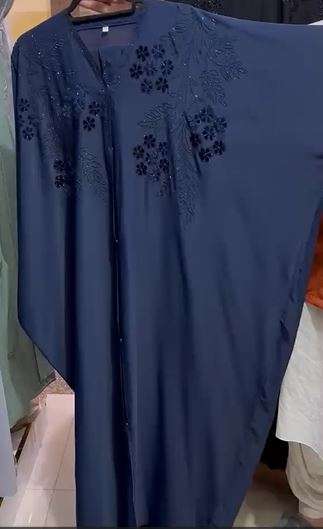 Front Flower Designer Kaftan Abaya - Image 3