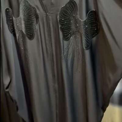 Butterfly Velvet Patch Kaftan Abaya