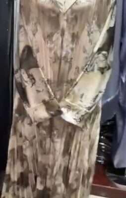 Pleated Coat Printed Abaya