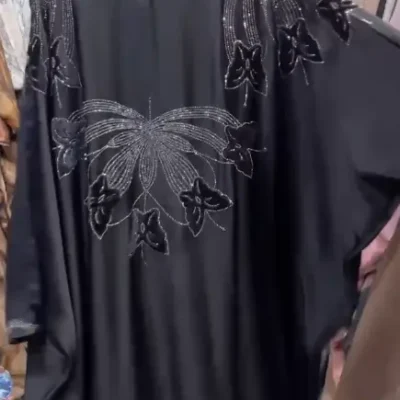 Velvet Patch Diamond Kaftan Abaya