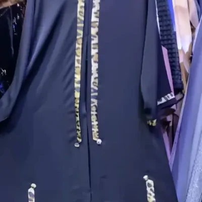 Anime Print Strips Abaya