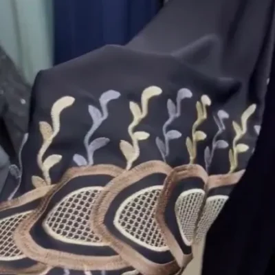 Designer Embroidery On Hand Abaya
