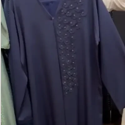 Flower Cut Beads Abaya