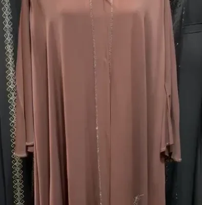Light Diamond Leaf Work Frok Abaya