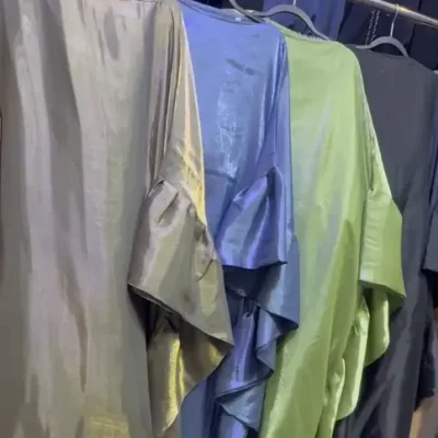 Organza Kaftan Frill Plain Abaya