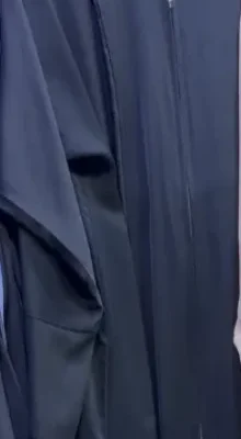 Button Frill Zip Abaya