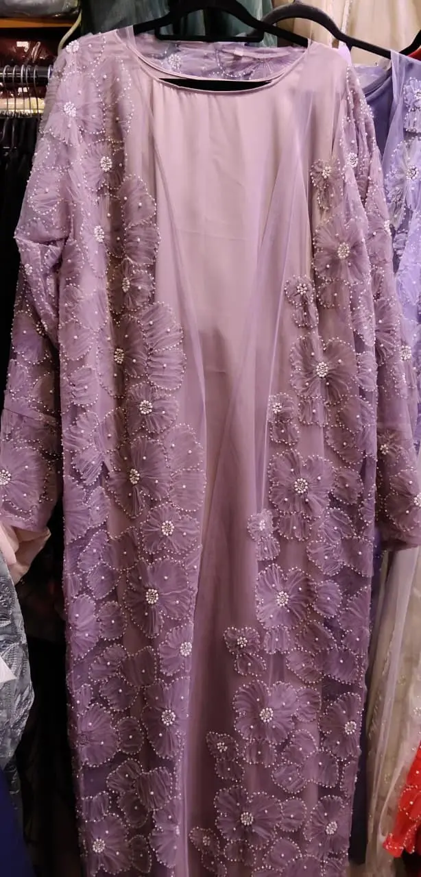 Luxurious Flower Printed Shrug Abaya - Image 8