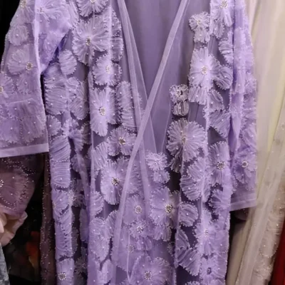 Luxurious Flower Printed Shrug Abaya