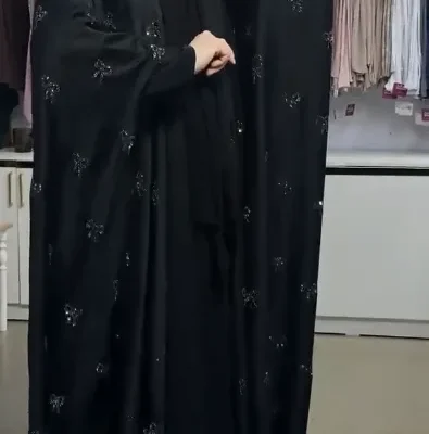 Diamond  Bow Bisht Cape Abaya