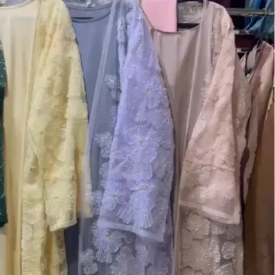 Luxurious Flower Printed Shrug Abaya