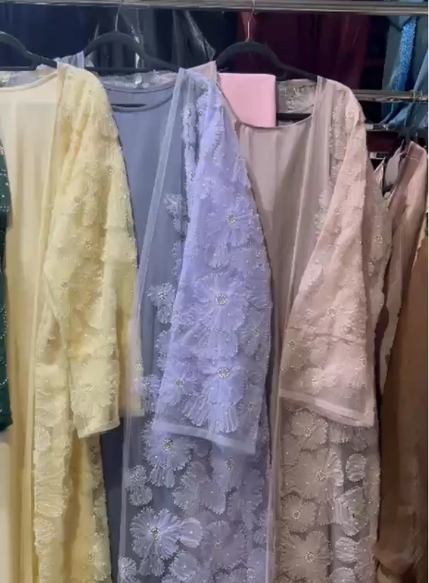 Luxurious Flower Printed Shrug Abaya