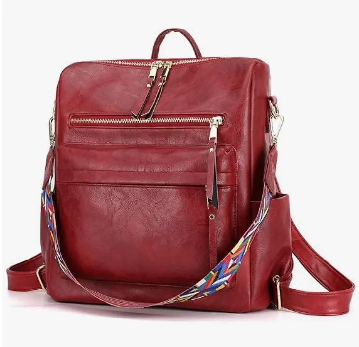 Stylish Suede Leather Anti Theft Women's Fashion Backpack - Image 4