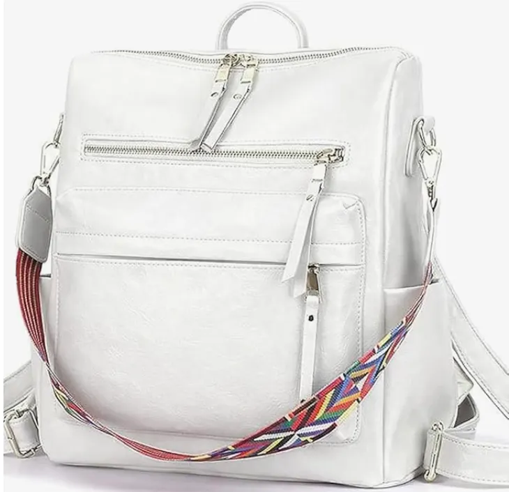 Stylish Suede Leather Anti Theft Women's Fashion Backpack - Image 2