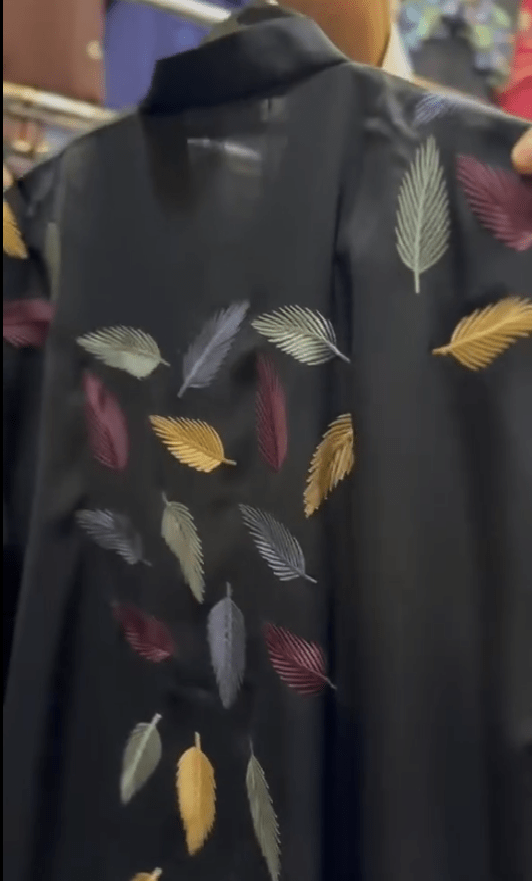 Colorful Leaf Embroidery Abaya
