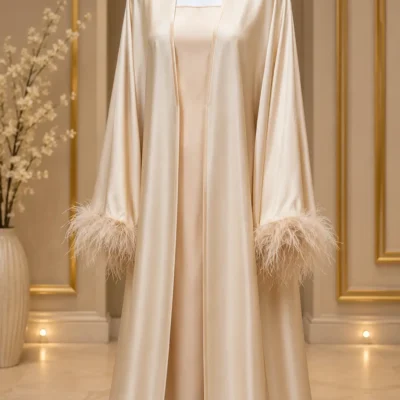 Heavy Fur Sleeves Shrug Abaya